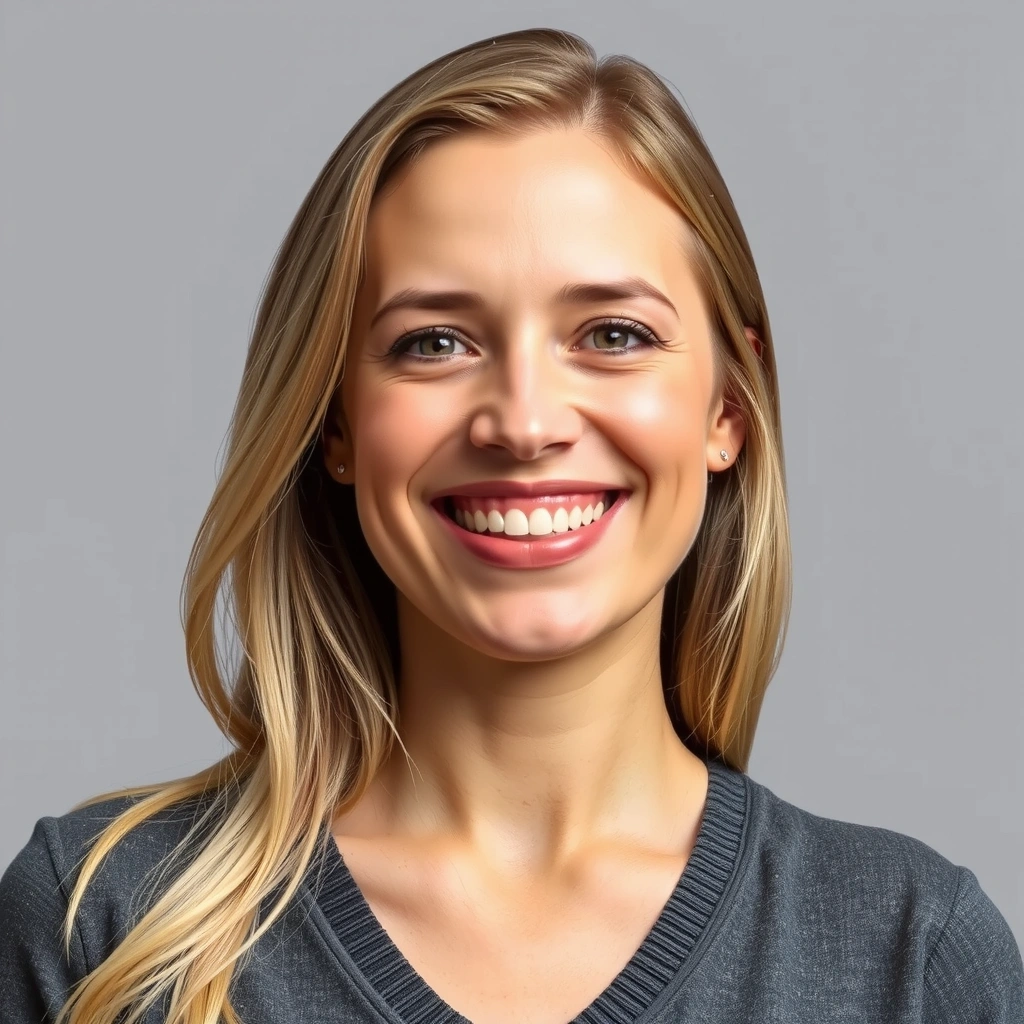 Portrait of a smiling woman with clear skin.