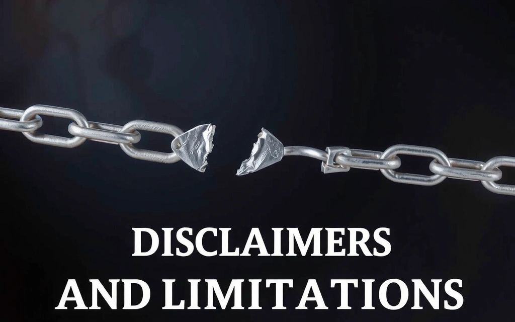 A broken chain link, symbolizing disclaimers and limitations of liability.